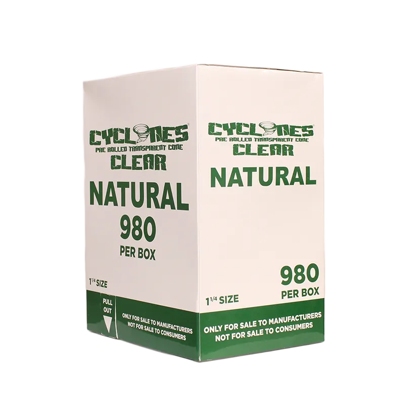 Cyclones Clear Pre-Rolled Natural Cones (1 1/4" | 980-Pack)