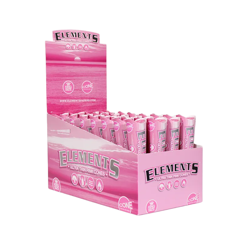 Elements Ultra Thin Pink Cones (King Size | 32-Pack)