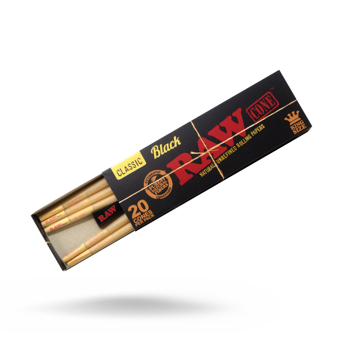 RAW Black Classic Pre-Rolled Cones (King Size 20-Pack | 12-Pack)