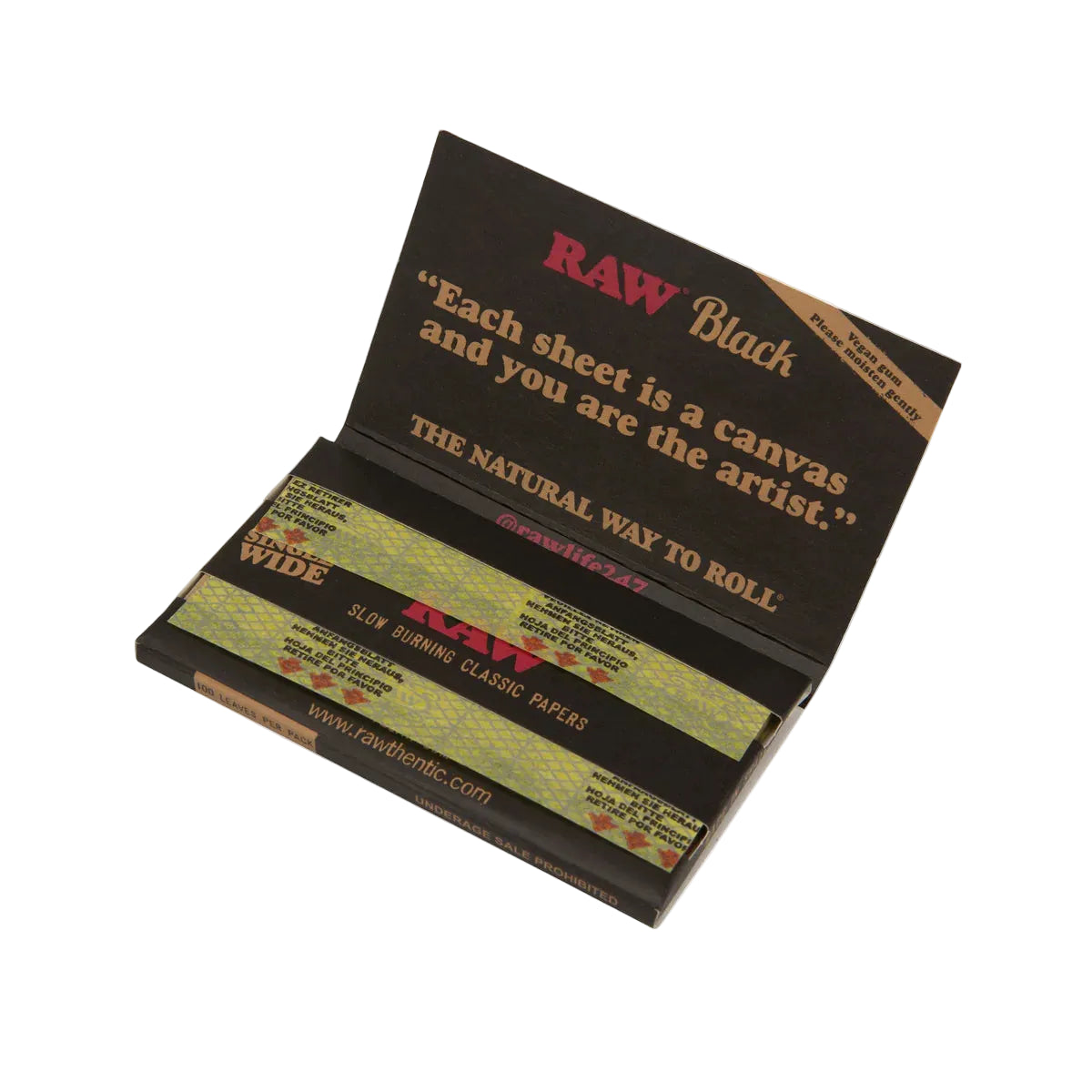 RAW Black Classic Papers (Single Wide | 25-Pack)
