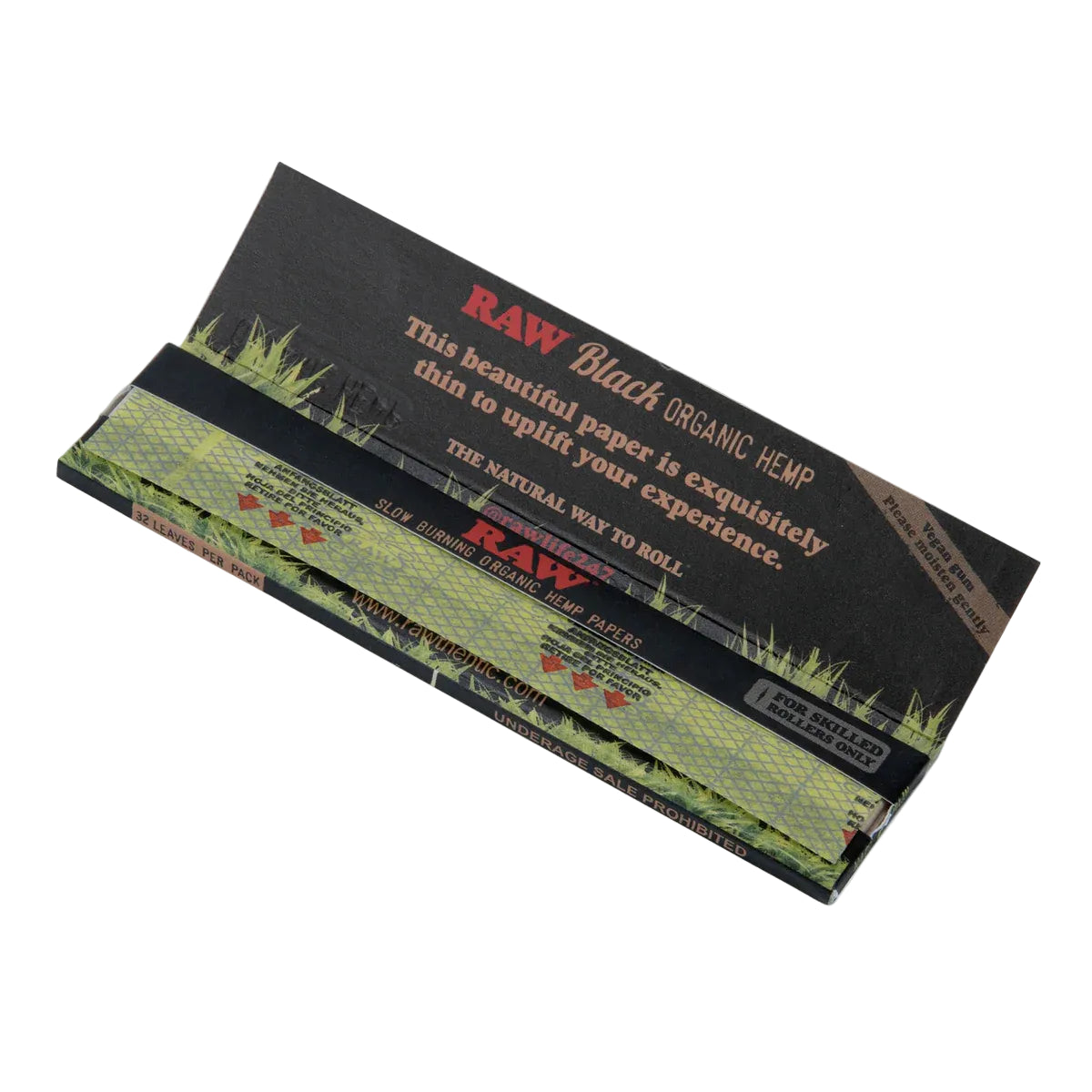RAW Black Organic Hemp Papers (King Size Slim | 50-Pack)