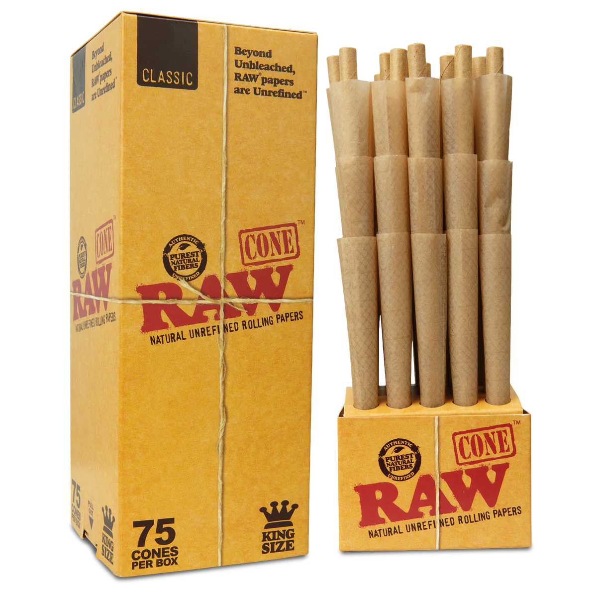 RAW Classic Pre-Rolled Cones (King Size | 75-Pack)