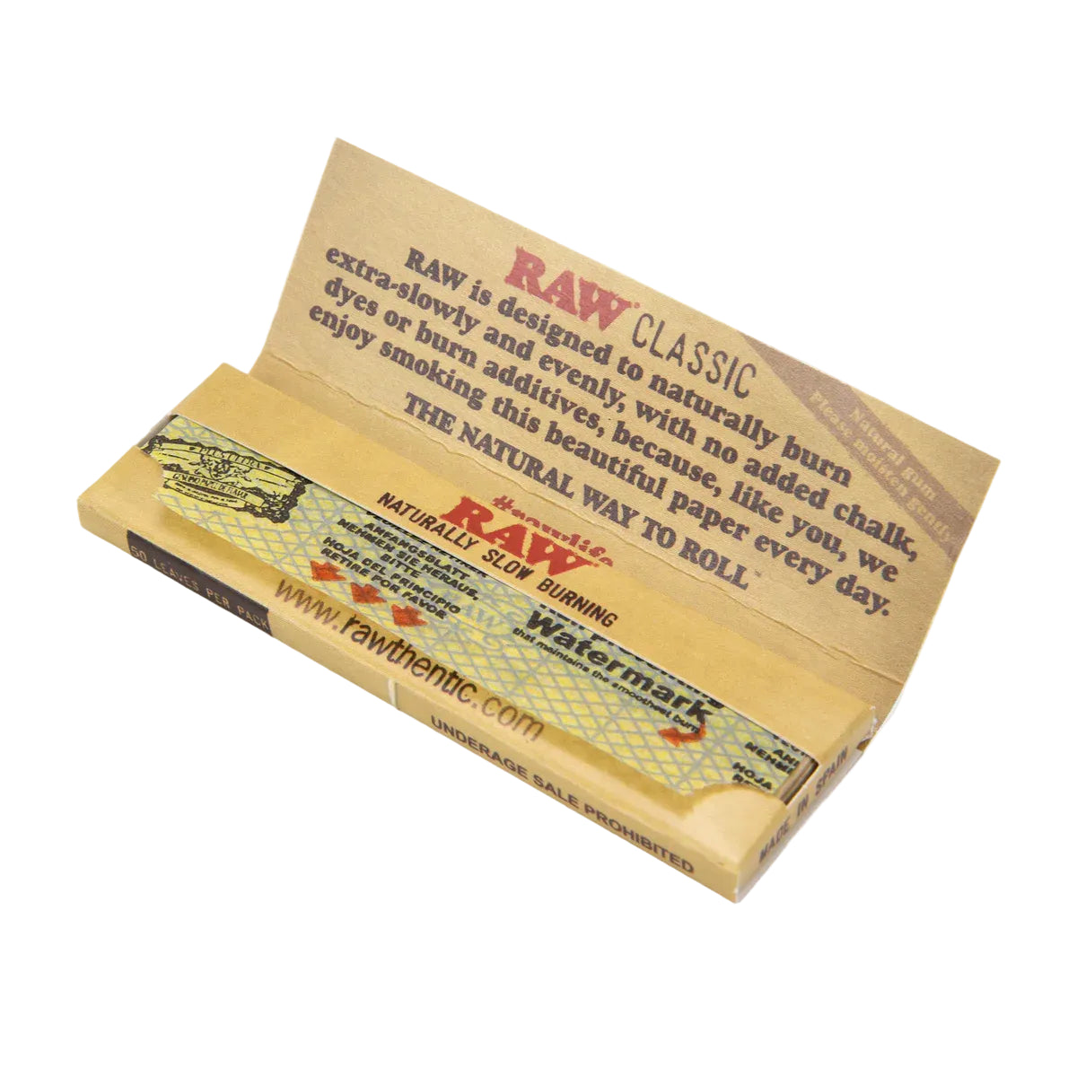 RAW Classic Cut Corners Papers (Single Wide | 50-Pack)