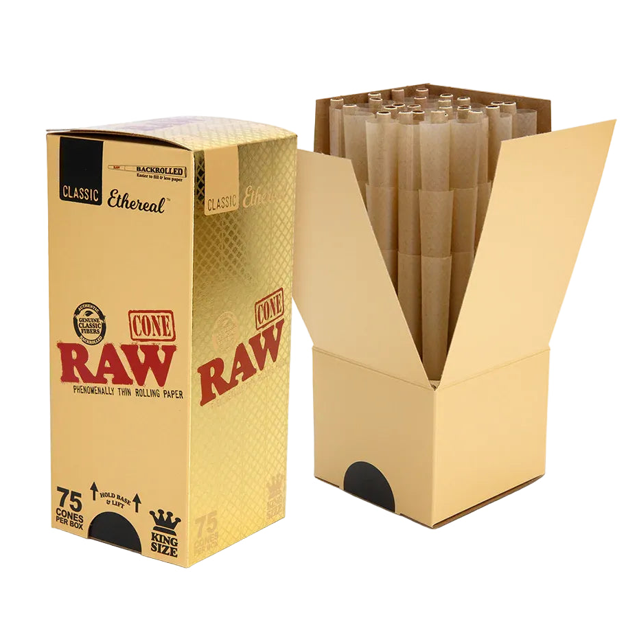 RAW Ethereal Classic Pre-Rolled Cones (King Size | 75-Pack)