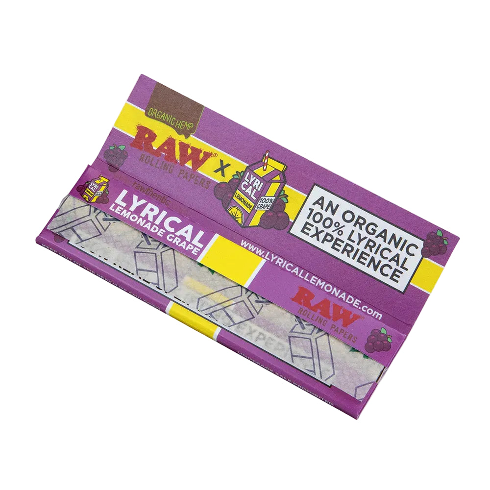 RAW x Lyrical Lemonade Grape Organic Hemp Papers (King Size Wide | 50-Pack)