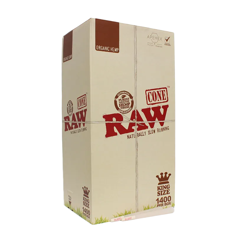 RAW Organic Hemp Pre-Rolled Cones (King Size | 1,400-Pack)