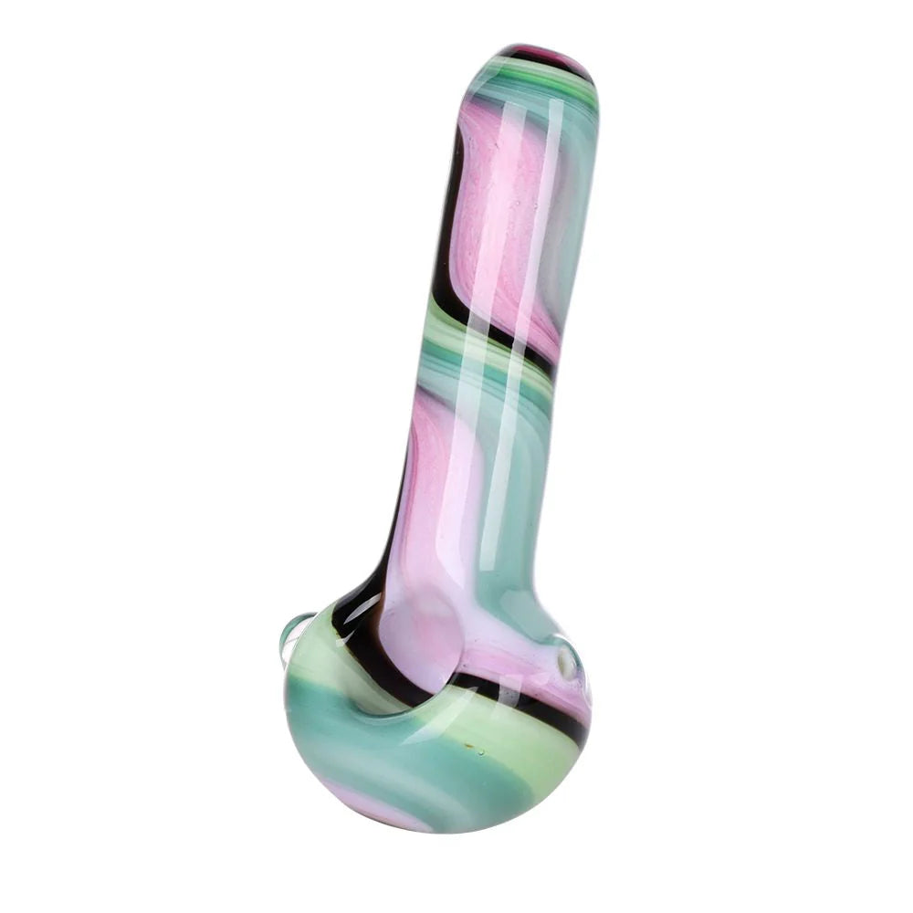 Heady Ribbons Pipa de Cuchara de Cristal con Mármol - 4" (3-Pack)