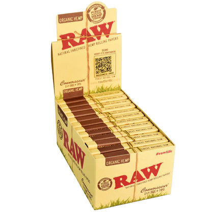 RAW Organic Hemp Connoisseur Papers + Tips (1 1/4" | 24-pack)