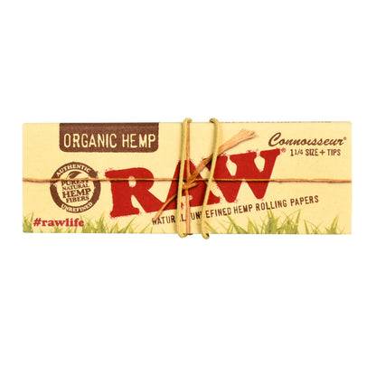 RAW Organic Hemp Connoisseur Papers + Tips (1 1/4" | 24-pack)