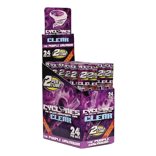 Cyclones Clear Pre-Rolled Flavored Cones (24-Pack)
