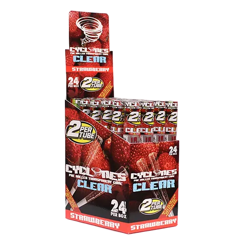 Cyclones Clear Pre-Rolled Flavored Cones (24-Pack)