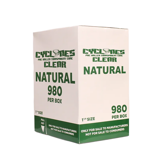 Cyclones Clear Pre-Rolled Natural Cones (1 1/4" | 980-Pack)