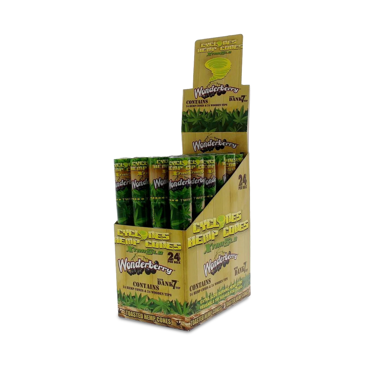 Cyclones Hemp Xtra Slo Flavored Cones (24-Pack)