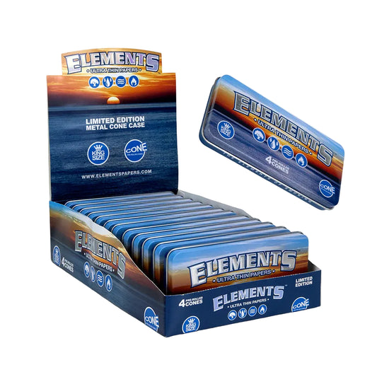 Elements Pre-Rolled Cones Tin Box (King Size | 12-Pack)