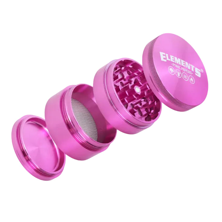 Elements Pink Aluminum 4-Piece Grinder
