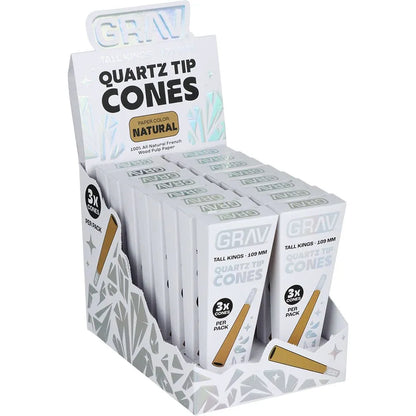 GRAV Quartz Tip Pre-Rolled Cones Natural (Short Kings / Tall Kings | 16-Pack)