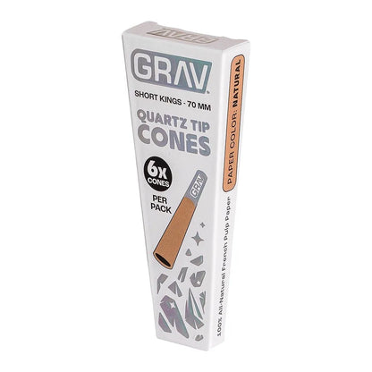 GRAV Quartz Tip Pre-Rolled Cones Natural (Short Kings / Tall Kings | 16-Pack)