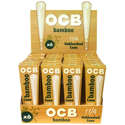 OCB Bamboo Unbleached Cones (King Size / 1 1/4" / Mini | 32-Pack)