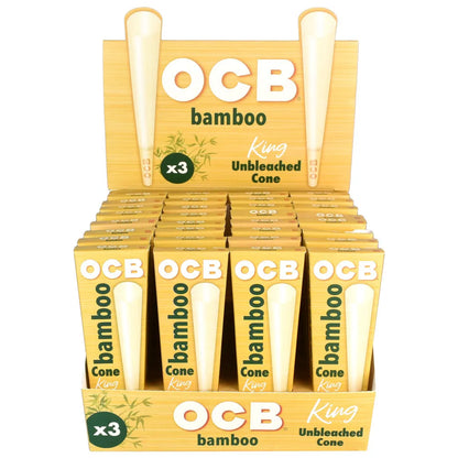 OCB Bamboo Unbleached Cones (King Size / 1 1/4" / Mini | 32-Pack)
