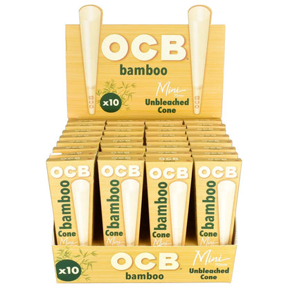 OCB Bamboo Unbleached Cones (King Size / 1 1/4" / Mini | 32-Pack)