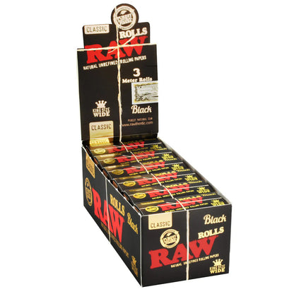 RAW Black Classic Rollo 3 Metros (King Size Wide | 12-Pack)
