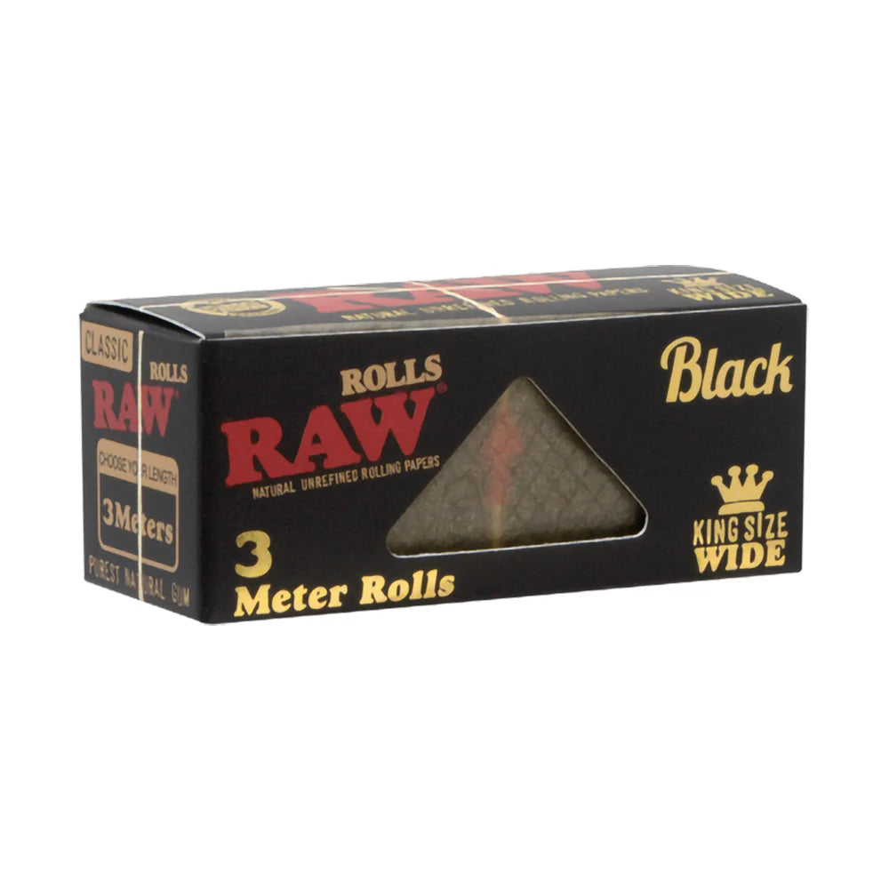 RAW Black Classic Rollo 3 Metros (King Size Wide | 12-Pack)