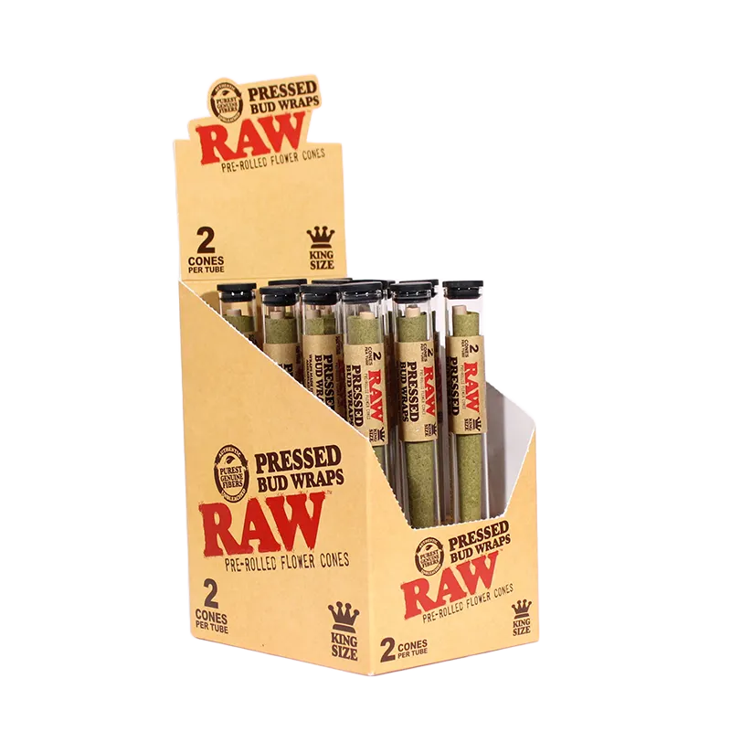 RAW Pressed Bud Wrap Cones (King Size 2-Pack | 12-Pack)