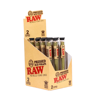 RAW Pressed Bud Wrap Cones (King Size 2-Pack | 12-Pack)