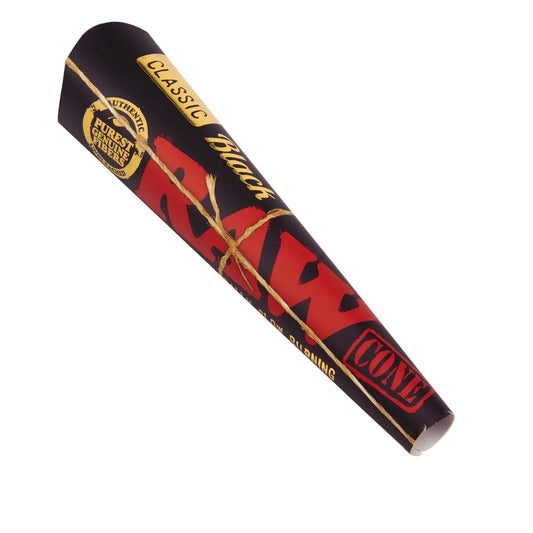 RAW Black Classic Pre-Rolled Cones (1 1/4" 6-Pack | 32-Pack)