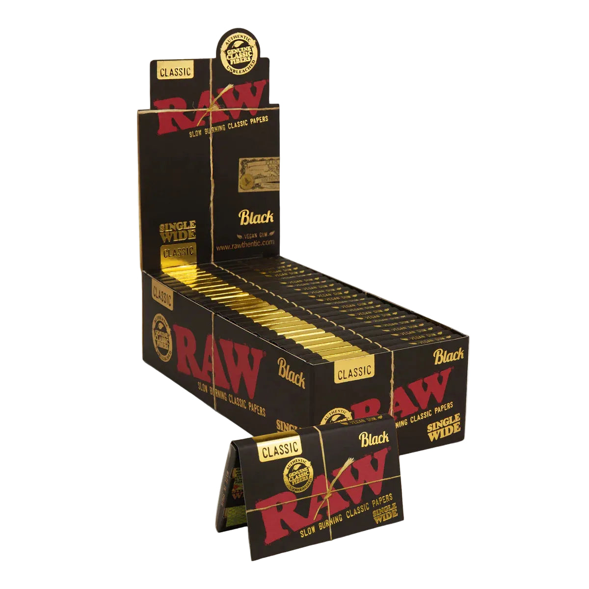 RAW Black Classic Papers (Single Wide | 25-Pack)