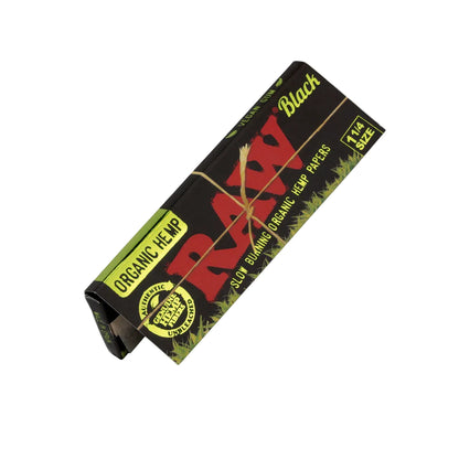 RAW Black Organic Hemp Papers (1 1/4" | 24-Pack)