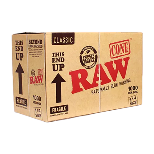 RAW Classic Pre-Rolled Cones (1 1/4" | 1,000-Pack)