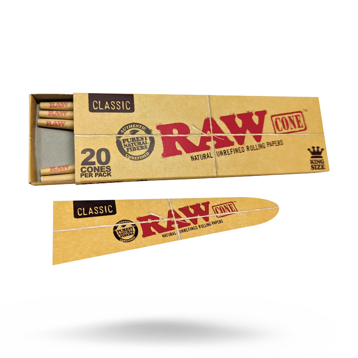 RAW Classic Pre-Rolled Cones (King Size 20-Pack | 12-Pack)