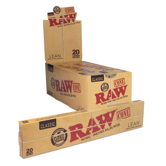 RAW Classic Pre-Rolled Cones (Lean 20-Pack | 12-Pack)