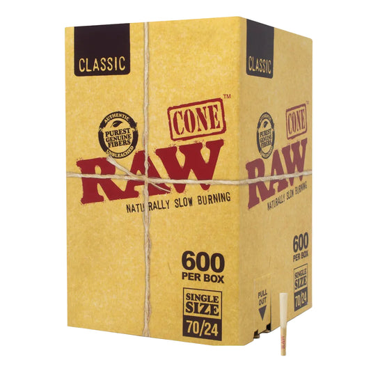 RAW Classic Pre-Rolled Cones (70/24mm | 600-Pack)
