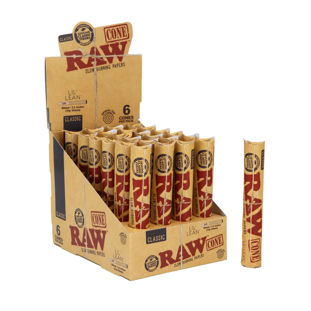 RAW Classic Pre-Rolled Cones (Lil' Lean 6-Pack | 24-Pack)