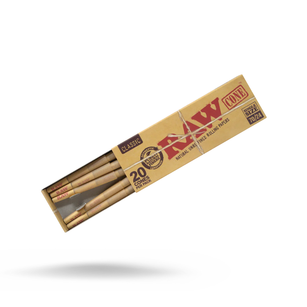 RAW Classic Pre-Rolled Cones (70/24mm 20-Pack | 12-Pack)