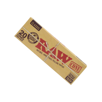 RAW Classic Pre-Rolled Cones (70/24mm 20-Pack | 12-Pack)