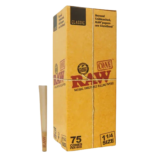 RAW Classic Pre-Rolled Cones (1 1/4" | 75-Pack)