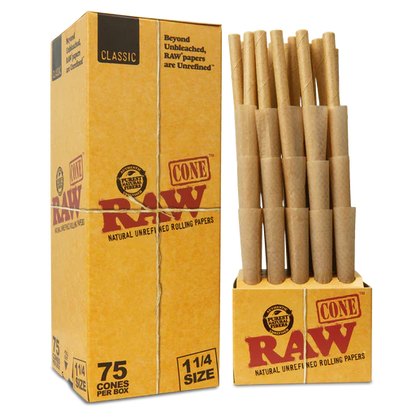 RAW Classic Pre-Rolled Cones (1 1/4" | 75-Pack)