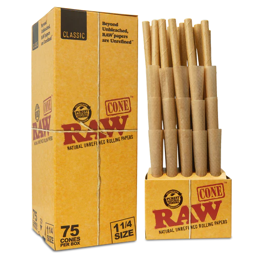 RAW Classic Pre-Rolled Cones (1 1/4" | 75-Pack)