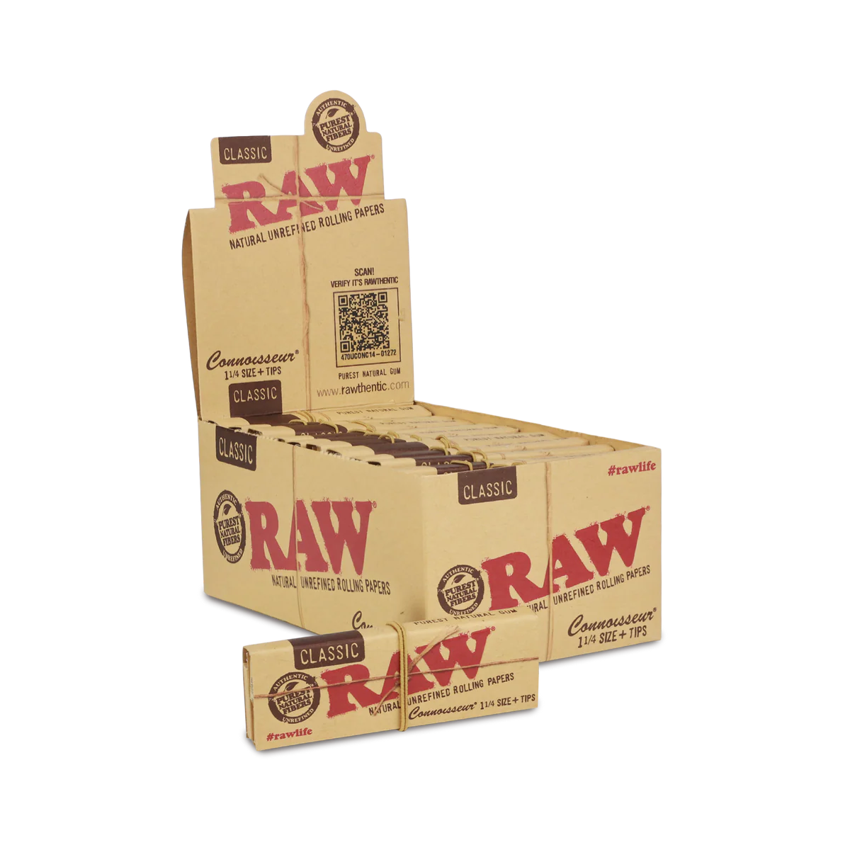 RAW Classic Connoisseur Papers + Tips (1 1/4" | 24-pack)