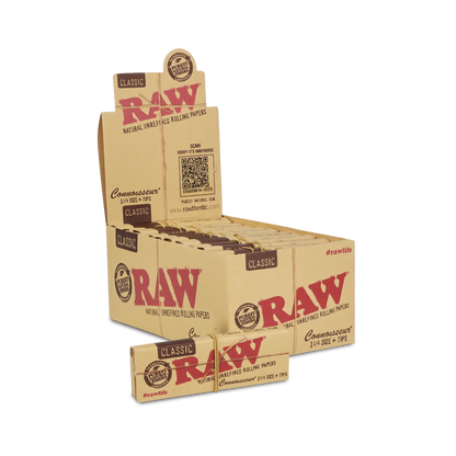 RAW Classic Connoisseur Papers + Tips (1 1/4" | 24-pack)