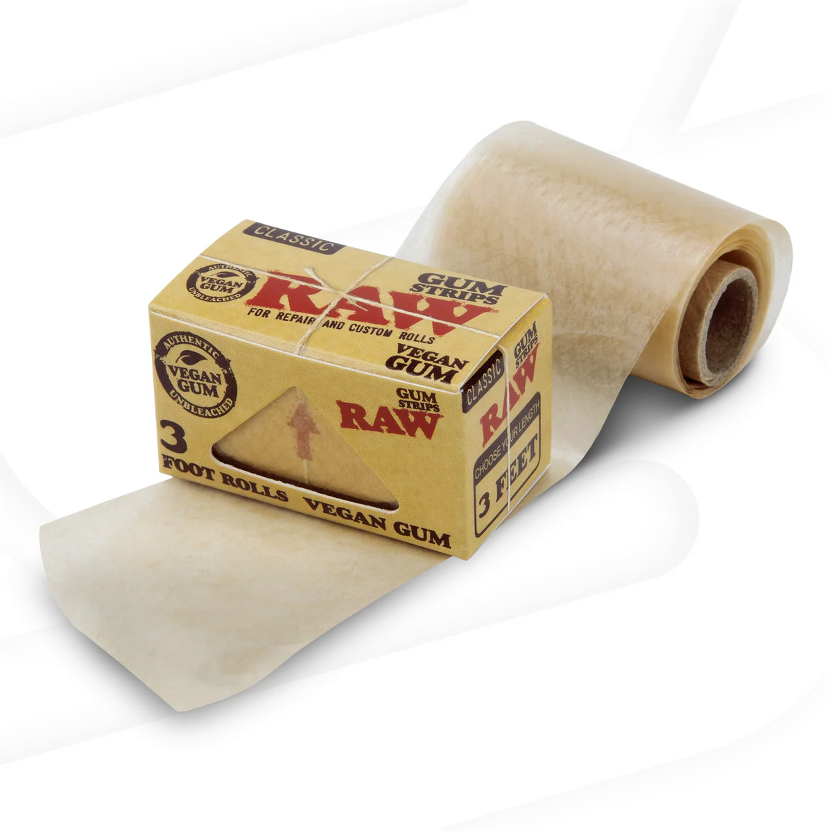 RAW Classic Gum Strips Rollo 3 Pies (24-Pack)
