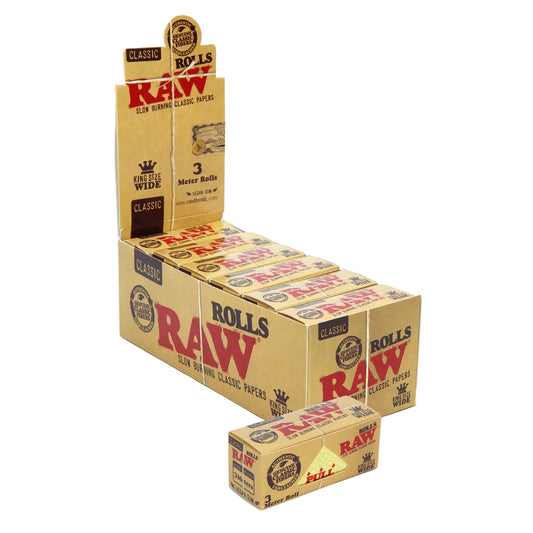 RAW Classic Rollo 3 Metros (King Size Wide | 12-Pack)
