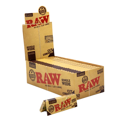 RAW Classic Cut Corners Papers (Single Wide | 50-Pack)