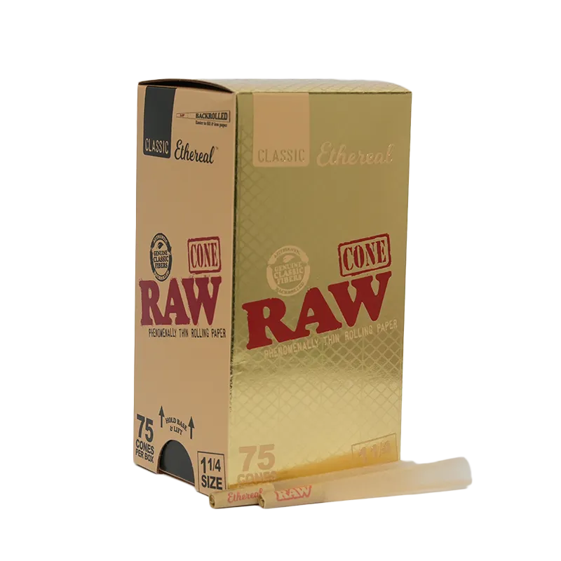 RAW Ethereal Classic Pre-Rolled Cones (1 1/4" | 75-Pack)