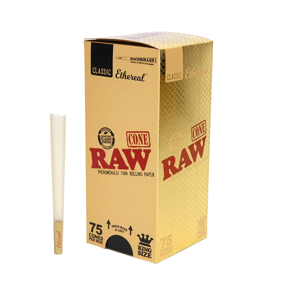 RAW Ethereal Classic Pre-Rolled Cones (King Size | 75-Pack)