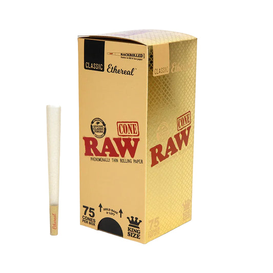 RAW Ethereal Classic Pre-Rolled Cones (King Size | 75-Pack)