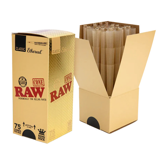 RAW Ethereal Classic Pre-Rolled Cones (King Size | 75-Pack)